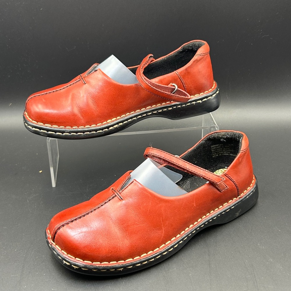 Earth Shoe Departure Mary Jane Women 7 Red Leather Comfort Gelron 2000 Gorpcore - Picture 2 of 6